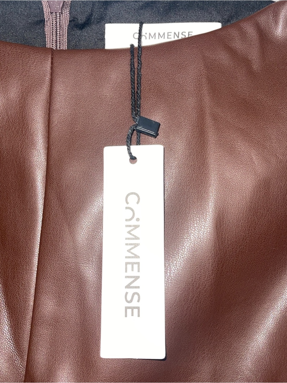 Faux Leather Sleeveless Sheath Dress in Dark Brown (Small) - Picture 5 of 6